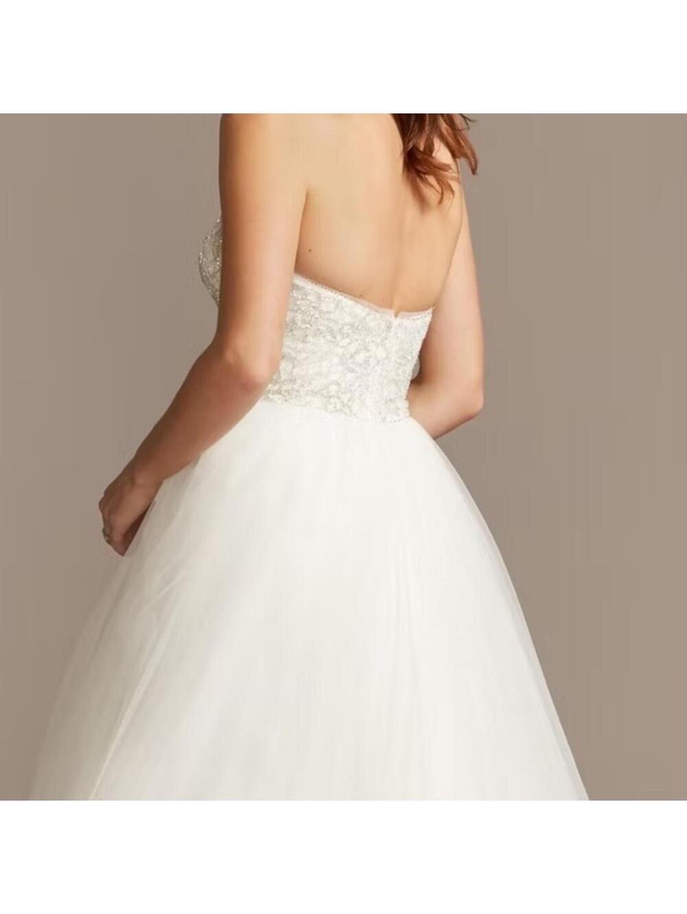 NWT - Vera Wang Strapless Crystal Floral Bodice Wedding Dress - Picture 3 of 5